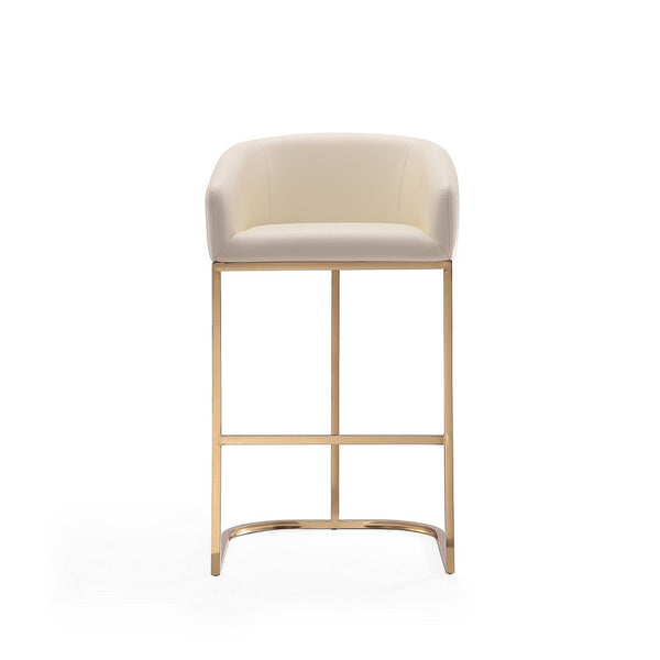 Louvre Barstool in Cream and Titanium Gold BS016-CR Manhattan Comfort
