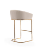 Louvre Barstool in Cream and Titanium Gold BS016-CR Manhattan Comfort