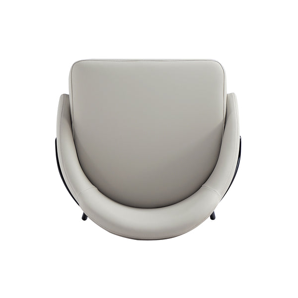 Manhattan Comfort Gracie Leatherette Barstool With Sculpted Curves And Steel Legs For Elegant Dining Spaces Stone And Black Steel Bs022-bst