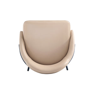 Manhattan Comfort Gracie Leatherette Barstool With Sculpted Curves And Steel Legs For Elegant Dining Spaces Tan And Black Steel Bs022-btn