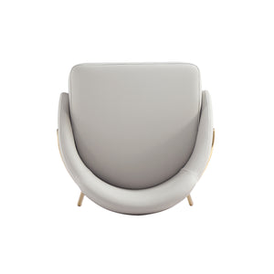 Manhattan Comfort Gracie Leatherette Barstool With Sculpted Curves And Steel Legs For Elegant Dining Spaces Stone And Gold Steel Bs022-gst