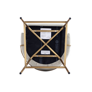 Manhattan Comfort Gracie Leatherette Barstool With Sculpted Curves And Steel Legs For Elegant Dining Spaces Stone And Gold Steel Bs022-gst