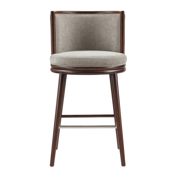 Manhattan Comfort Evalyn Textured Chenille Barstool With Sturdy Beech Wood Frame For Stylish Home Decor Upgrade Dove Beech Wood Bs024-do