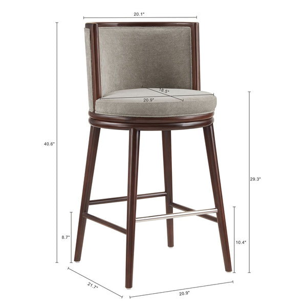 Manhattan Comfort Evalyn Textured Chenille Barstool With Sturdy Beech Wood Frame For Stylish Home Decor Upgrade Dove Beech Wood Bs024-do