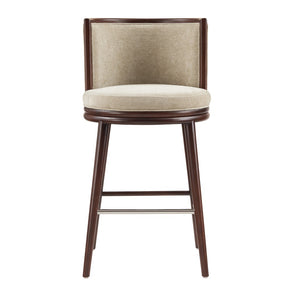 Manhattan Comfort Evalyn Textured Chenille Barstool With Sturdy Beech Wood Frame For Stylish Home Decor Upgrade Natural Beech Wood Bs024-na