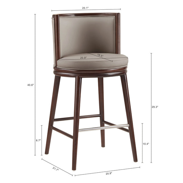 Manhattan Comfort Evalyn Textured Chenille Barstool With Sturdy Beech Wood Frame For Stylish Home Decor Upgrade Taupe Beech Wood Bs024-tp