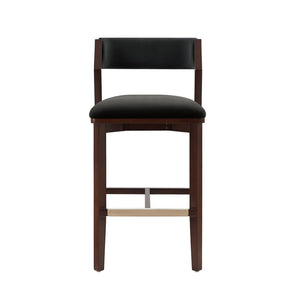 Manhattan Comfort Patricia Velvet Barstool With Beech Wood Frame And Gold Footrest For Stylish Home Decor Elegance Black Beech Wood Bs026-bk