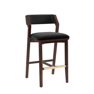 Manhattan Comfort Patricia Velvet Barstool With Beech Wood Frame And Gold Footrest For Stylish Home Decor Elegance Black Beech Wood Bs026-bk