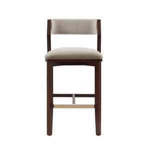 Manhattan Comfort Patricia Velvet Barstool With Beech Wood Frame And Gold Footrest For Stylish Home Decor Elegance Linen Beech Wood Bs026-ln