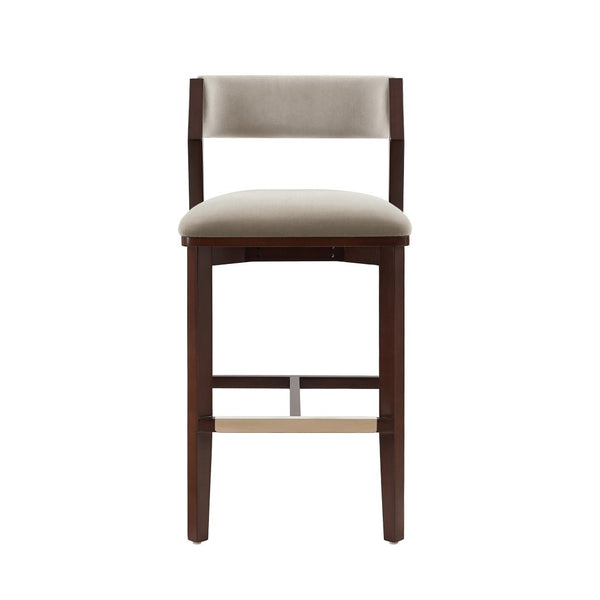 Manhattan Comfort Patricia Velvet Barstool With Beech Wood Frame And Gold Footrest For Stylish Home Decor Elegance Linen Beech Wood Bs026-ln