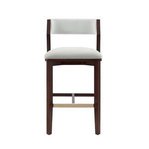 Manhattan Comfort Patricia Velvet Barstool With Beech Wood Frame And Gold Footrest For Stylish Home Decor Elegance White Glacier Beech Wood Bs026-wh