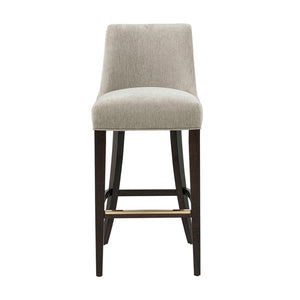 Manhattan Comfort Beever Chenille Barstool - Elegant Mid-century Design With Rubberwood Legs For Style & Comfort Taupe Rubberwood Bs027-tp