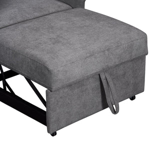 English Elm Chenille Convertible Sleeper Chair Adjustable Backrest Folds Flat Into a Single Guest Bed Dark Gray BS701P177546G