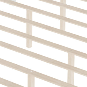 English Elm Mid-Century King Platform Bed Solid Pine Tapered Legs Wood Slat Foundation No Box Spring White BS701P193474K