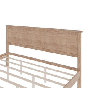 English Elm Mid-Century King Platform Bed Solid Pine Tapered Legs Wood Slat Foundation No Box Spring Seadrift BS701P193474N