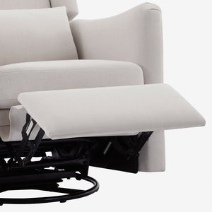English Elm 29.5'' Linen Wingback Glider Recliner with Swivel Base for Nursery or Living Room BS701P337844A