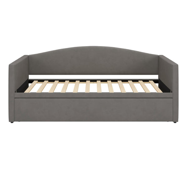 English Elm Twin Velvet Daybed with Pop up Trundle Expands to King for Guest Rooms and Studios Gray BS701P380137G