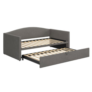 English Elm Twin Velvet Daybed with Pop up Trundle Expands to King for Guest Rooms and Studios Gray BS701P380137G