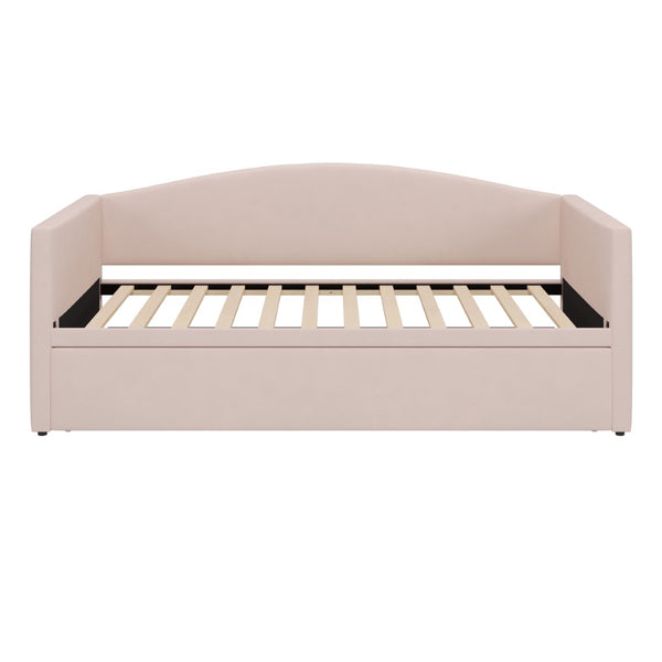English Elm Twin Velvet Daybed with Pop up Trundle Expands to King for Guest Rooms and Studios Pink - A BS701P380137P