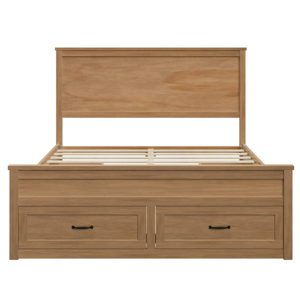 English Elm Modern Queen Platform Bed Solid Pine Frame with Six Built-in Storage Drawers Seadrift BS701P422883S