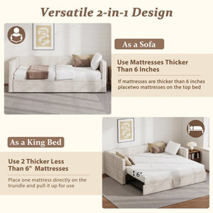 English Elm Modern Queen Platform Bed Solid Pine Frame with Six Built-in Storage Drawers Beige BS701P456668C