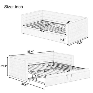 English Elm Modern Queen Platform Bed Solid Pine Frame with Six Built-in Storage Drawers Beige BS701P456668C