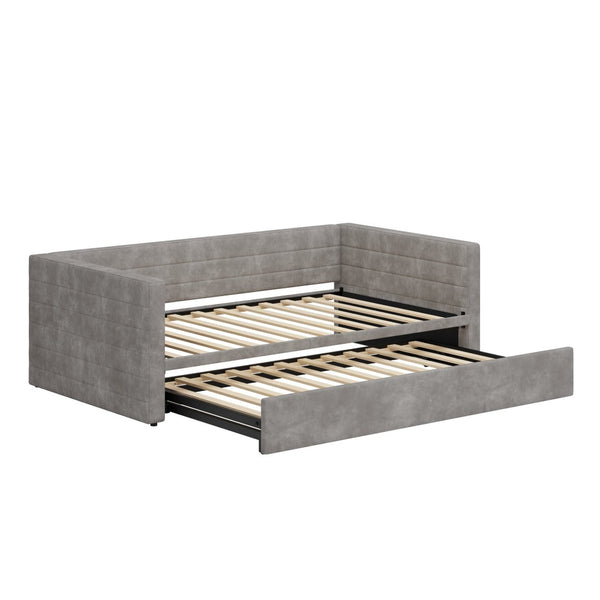 English Elm Modern Queen Platform Bed Solid Pine Frame with Six Built-in Storage Drawers Gray BS701P456668E