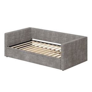 English Elm Modern Queen Platform Bed Solid Pine Frame with Six Built-in Storage Drawers Gray BS701P456668E