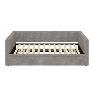 English Elm Modern Queen Platform Bed Solid Pine Frame with Six Built-in Storage Drawers Gray BS701P456668E