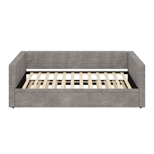 English Elm Modern Queen Platform Bed Solid Pine Frame with Six Built-in Storage Drawers Gray BS701P456668E