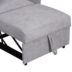 English Elm Chenille Convertible Sleeper Chair Adjustable Backrest Pull Out Single Bed Studio BS701P468429E