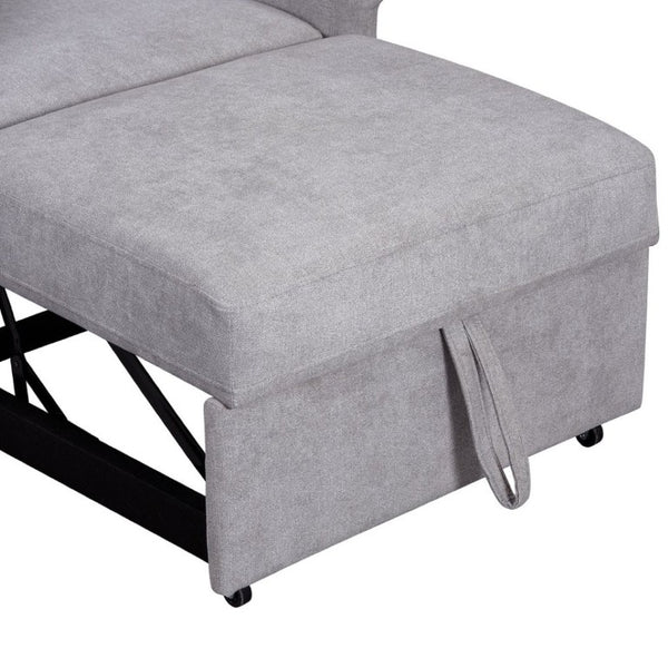 English Elm Chenille Convertible Sleeper Chair Adjustable Backrest Pull Out Single Bed Studio BS701P468429E