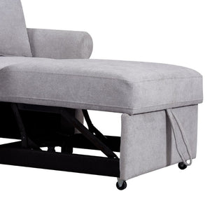 English Elm Chenille Convertible Sleeper Chair Adjustable Backrest Pull Out Single Bed Studio BS701P468429E