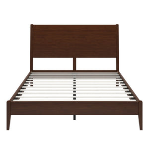 English Elm Mid-Century Danish Solid Bamboo Sleigh Bed Frame with Slat Support No Box Spring Queen BS701P469055Q