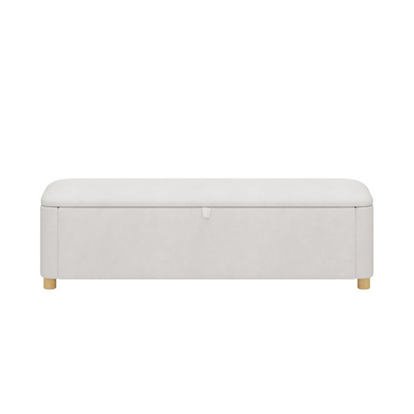English Elm 2-Piece King Velvet Wingback Bed and Ottoman Set with Channel Stitched Headboard BS701P499000C