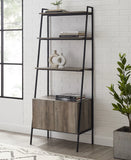 72" Arlo Metal and Wood Ladder Bookshelf with Cabinet - Stylish Storage Solution for Modern Spaces