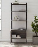 72" Arlo Metal and Wood Ladder Bookshelf with Cabinet - Stylish Storage Solution for Modern Spaces