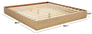 Safavieh Decarla Wood Bed Frame - Sustainable Style Meets Timeless Charm In A Robust And Elegant Design Natural Wood Bsc2001a-k-3bx
