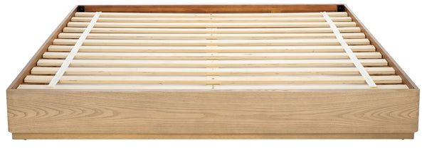 Safavieh Decarla Wood Bed Frame - Sustainable Style Meets Timeless Charm In A Robust And Elegant Design Natural Wood Bsc2001a-q-3bx