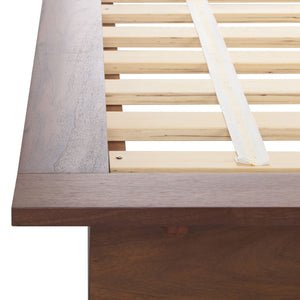 Safavieh Celesia Wood Bed Frame - Elegant Walnut Design For Ultimate Comfort And Timeless Bedroom Style Walnut Wood Bsc2002b-k-3bx