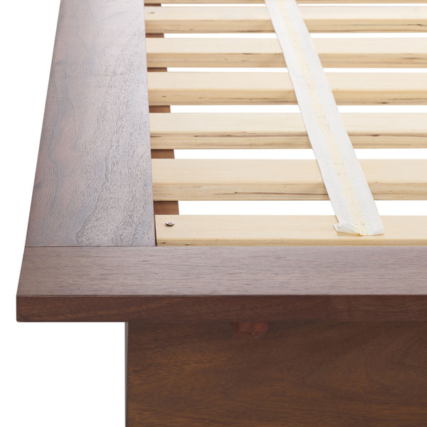 Safavieh Celesia Wood Bed Frame - Elegant Walnut Design For Ultimate Comfort And Timeless Bedroom Style Walnut Wood Bsc2002b-k-3bx