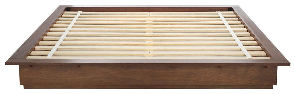 Safavieh Celesia Wood Bed Frame - Elegant Walnut Design For Ultimate Comfort And Timeless Bedroom Style Walnut Wood Bsc2002b-q-3bx