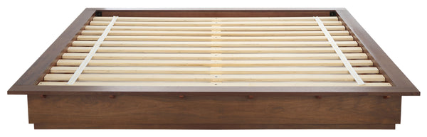 Safavieh Celesia Wood Bed Frame - Elegant Walnut Design For Ultimate Comfort And Timeless Bedroom Style Walnut Wood Bsc2002b-q-3bx