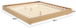 Safavieh Bernadina Wood Bed Frame - Elegant Rustic Design For Ultimate Comfort And Style In Your Bedroom Retreat Natural Wood Bsc2003a-k-3bx