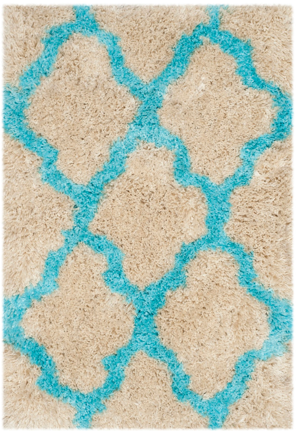 Safavieh Barcelona Shag 319 Hand Tufted  Rug Cream / Blue BSG319K-2