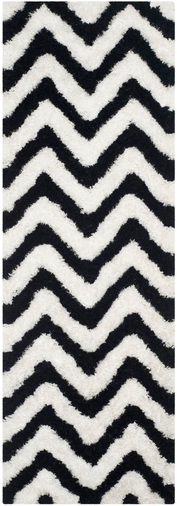 Safavieh Barcelona Shag 320 Hand Tufted  Rug Ivory / Black BSG320C-2