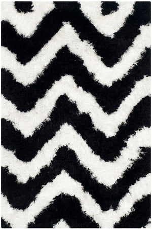 Safavieh Barcelona Shag 320 Hand Tufted  Rug Ivory / Black BSG320C-2