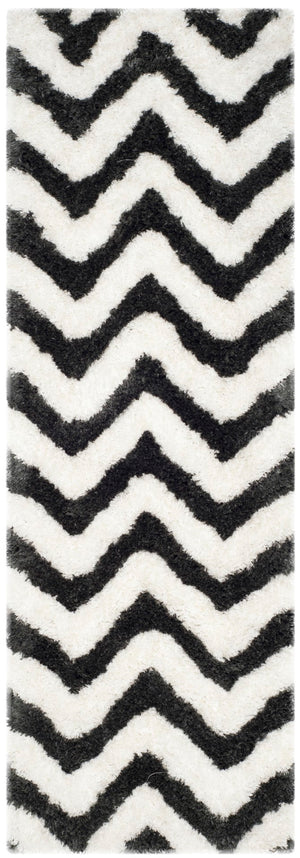 Safavieh Barcelona Shag 320 Hand Tufted  Rug Graphite / Ivory BSG320D-2