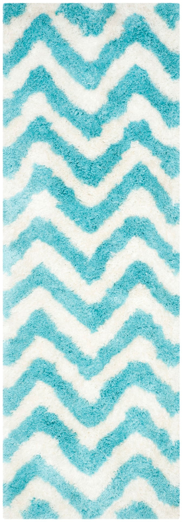 Safavieh Barcelona Shag 320 Hand Tufted  Rug Ivory / Blue BSG320G-2
