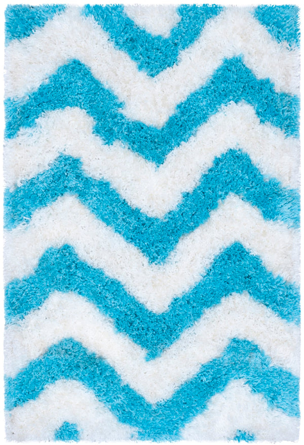 Safavieh Barcelona Shag 320 Hand Tufted  Rug Ivory / Blue BSG320G-2